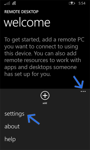 Remote Desktop App Home